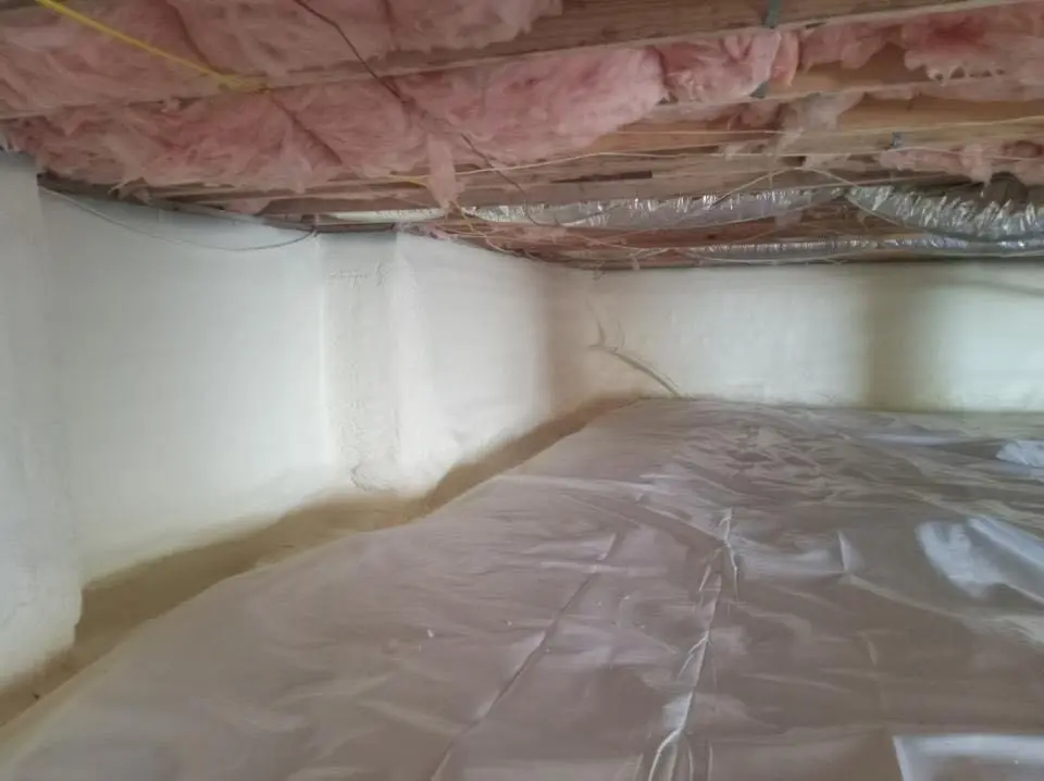 Crawl space encapsulation with closed-cell spray foam for Metal Roof Coating in Choctaw